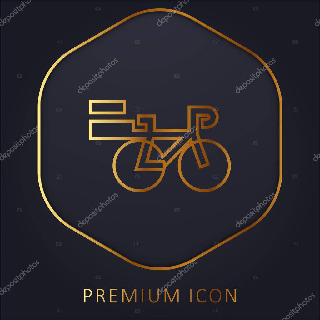 Bike golden line premium logo or icon