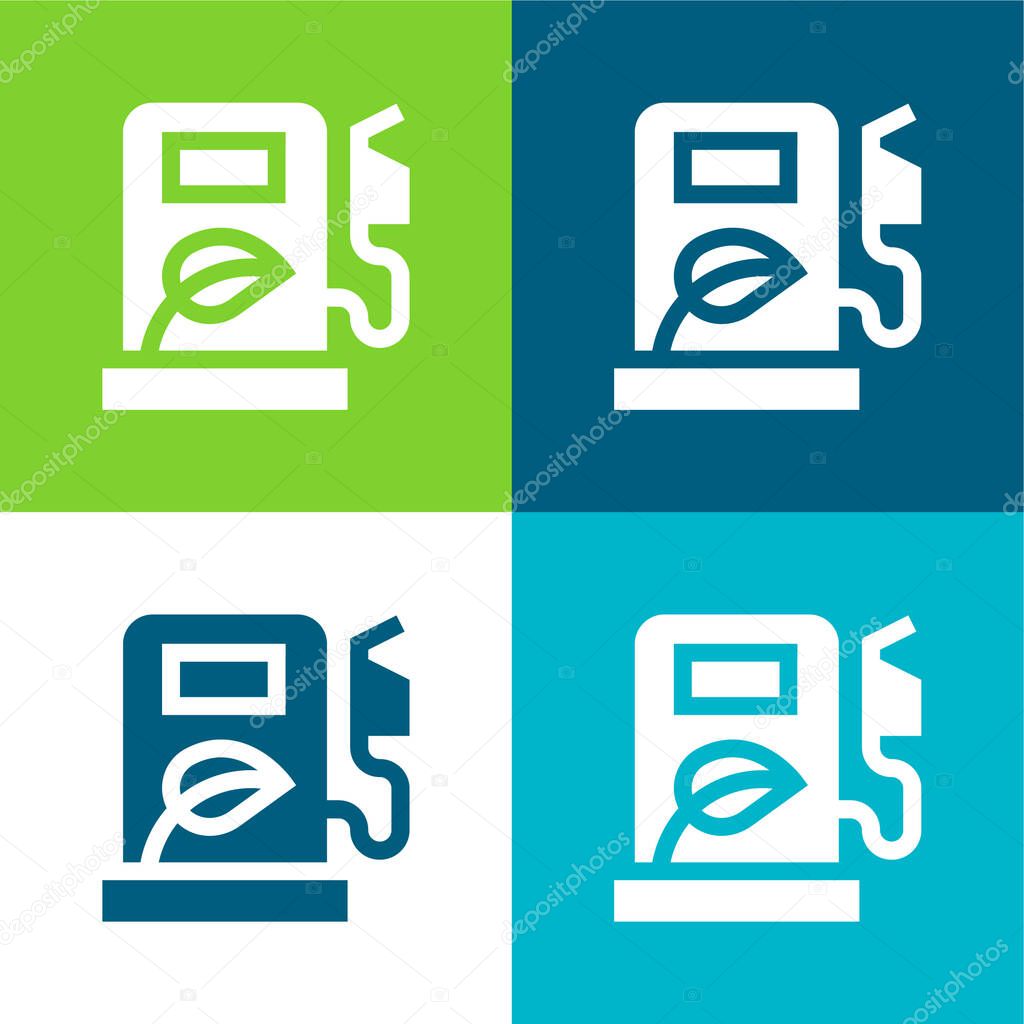 Biofuel Flat four color minimal icon set