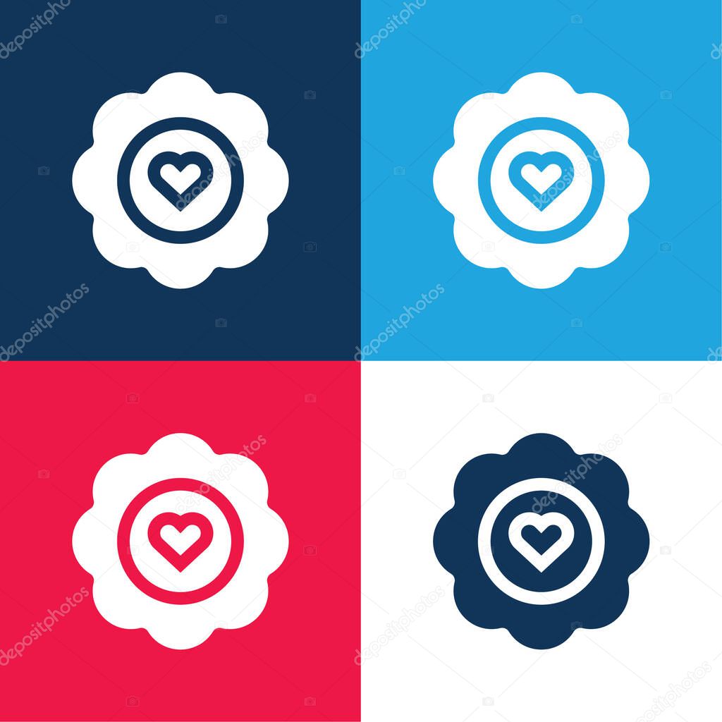 Badge blue and red four color minimal icon set