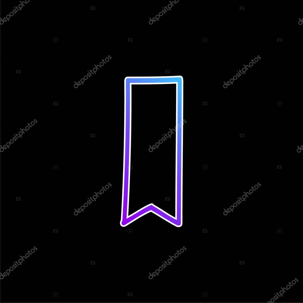 Bookmark Hand Drawn Outline blue gradient vector icon