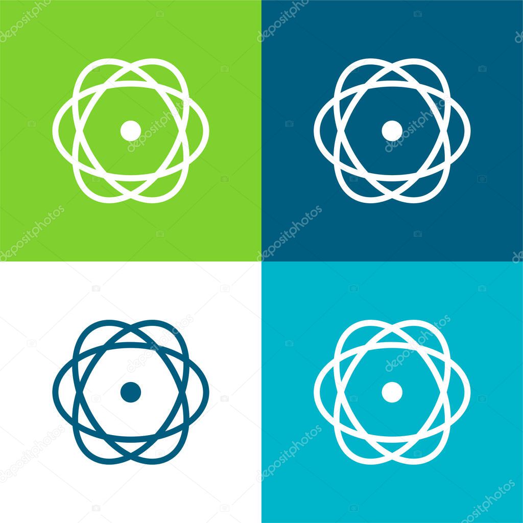 Atom Variant Flat four color minimal icon set