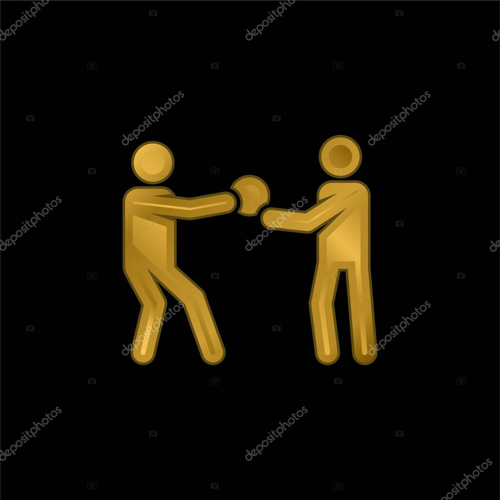 Basketball Player gold plated metalic icon or logo vector