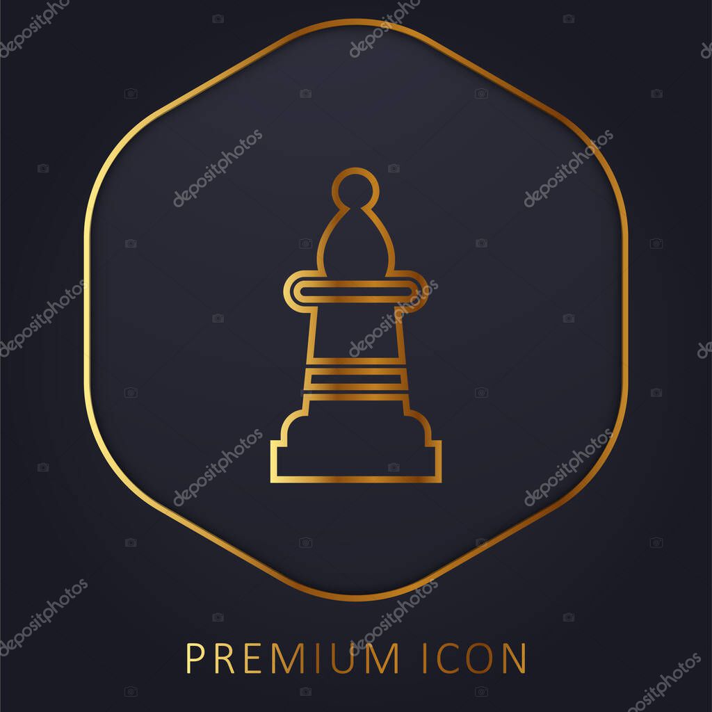 Bishop golden line premium logo or icon