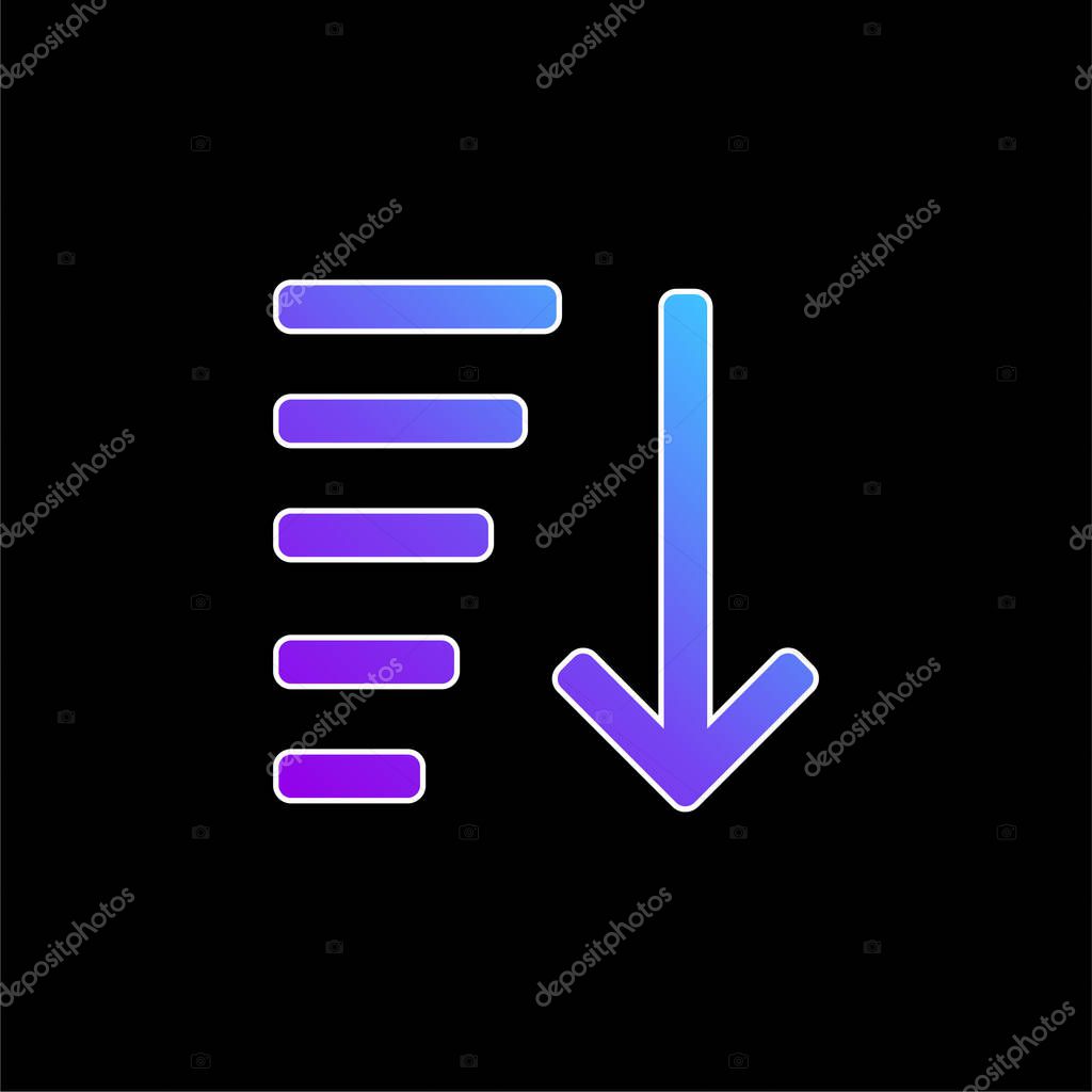 Ascending Sort blue gradient vector icon