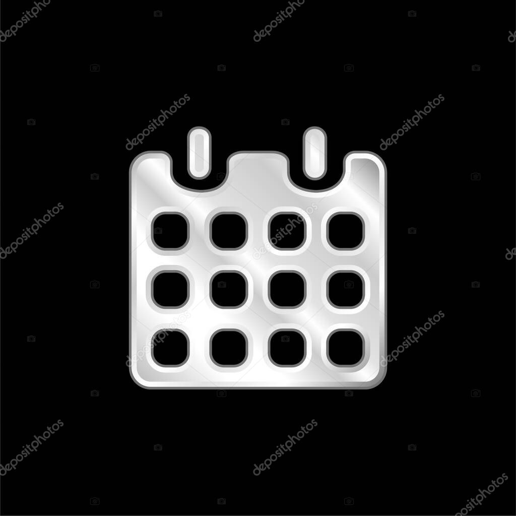 Black Paper Calendar With Spring silver plated metallic icon