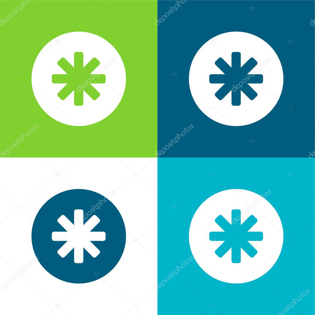 Asterisk Flat four color minimal icon set
