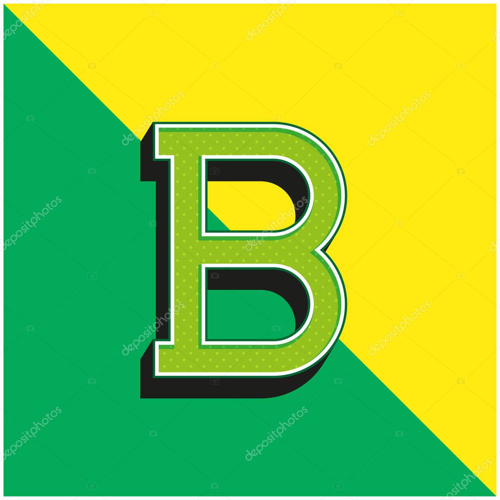 Bold Green and yellow modern 3d vector icon logo