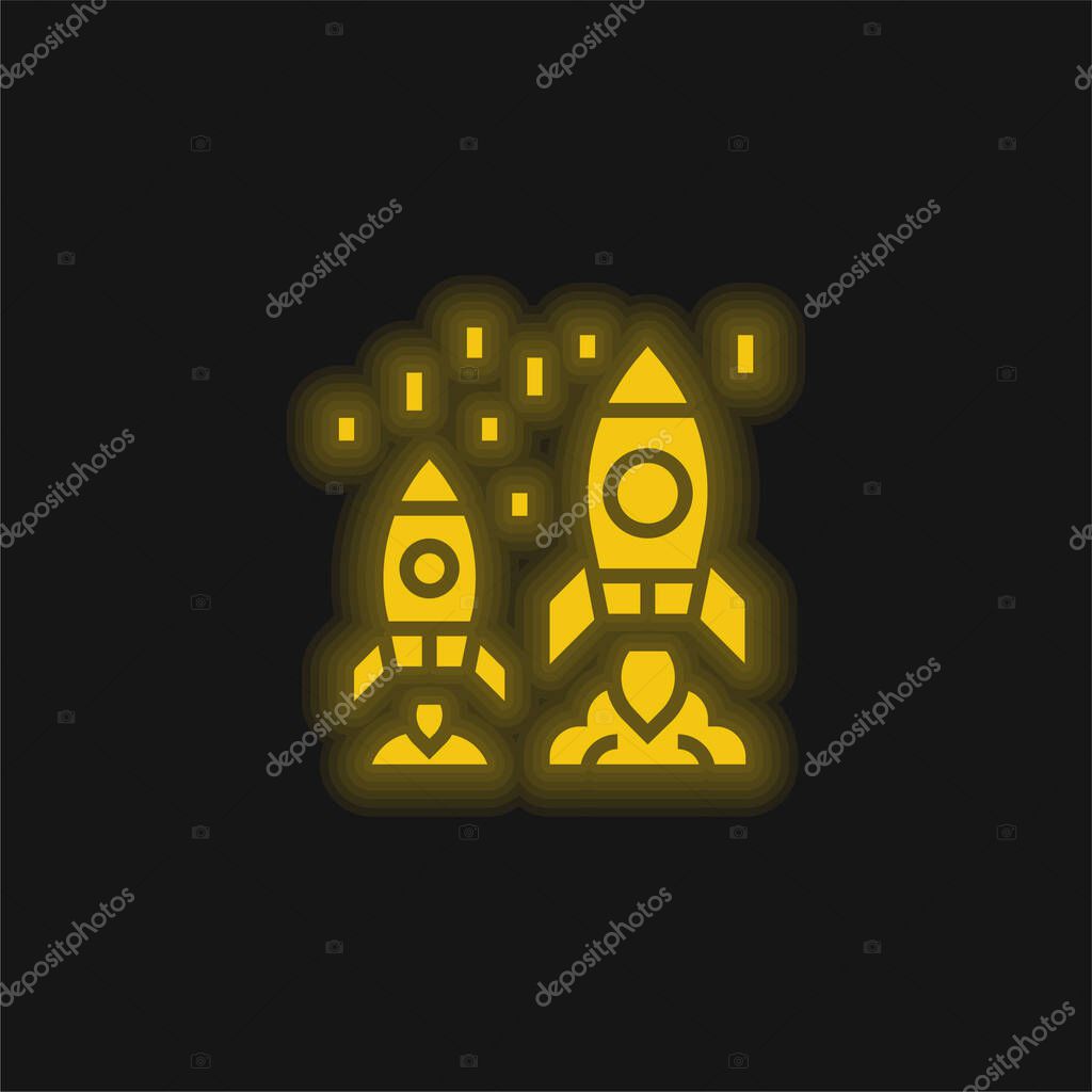 Advantage yellow glowing neon icon