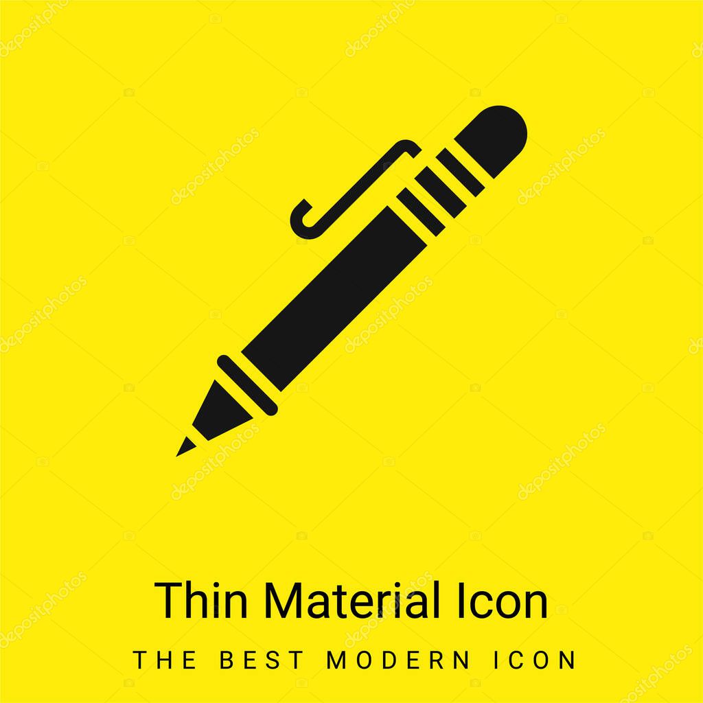 Ballpoint Pen minimal bright yellow material icon