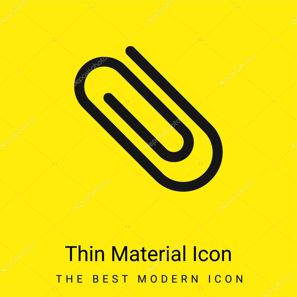 Attach Paperclip Diagonal Symbol minimal bright yellow material icon