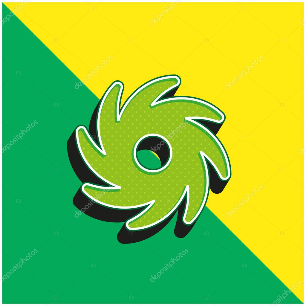 Black Hole Green and yellow modern 3d vector icon logo