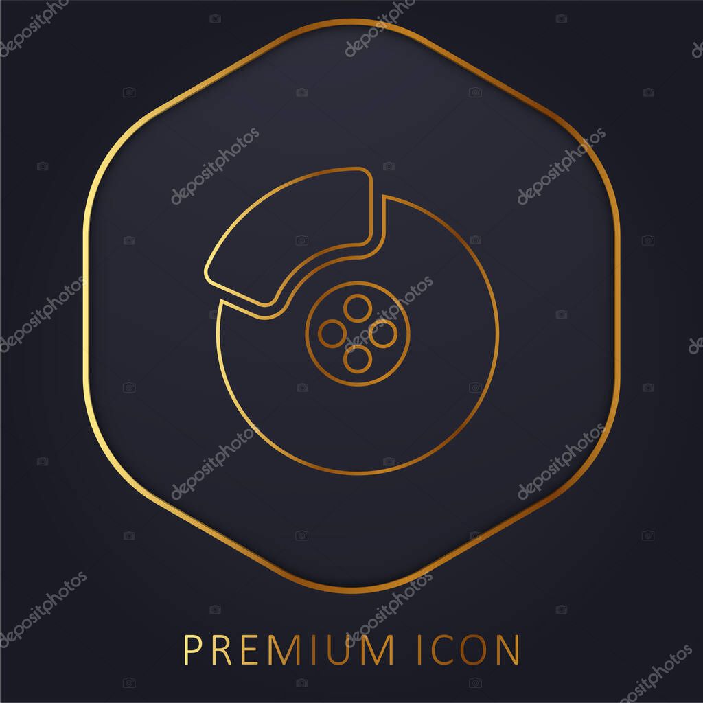 Brake golden line premium logo or icon