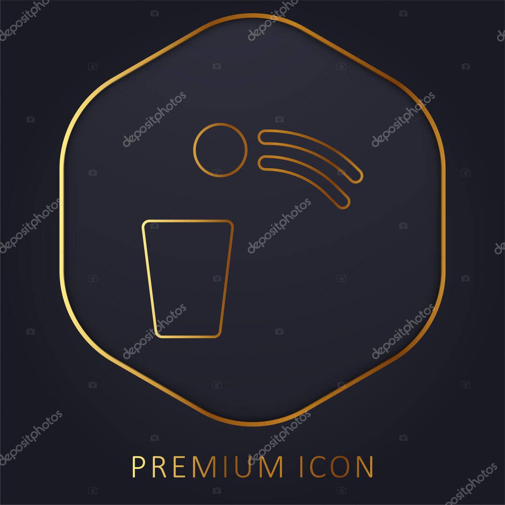 Beer Pong golden line premium logo or icon