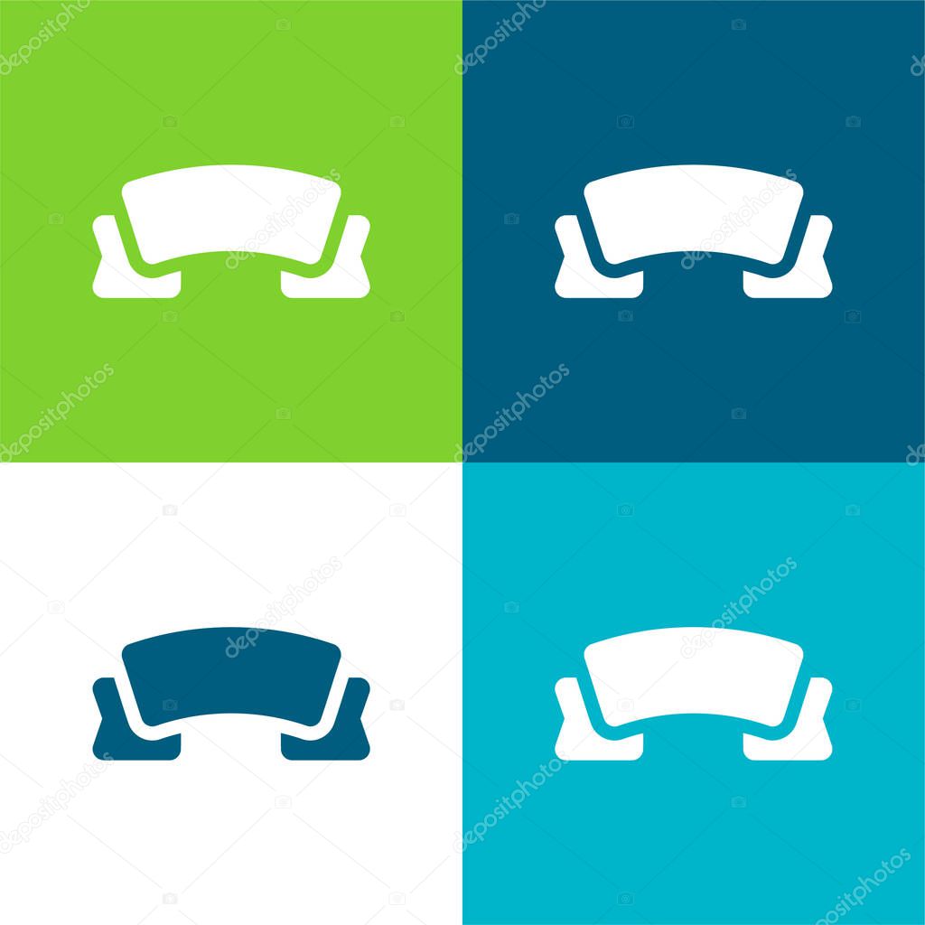 Banner Flat four color minimal icon set
