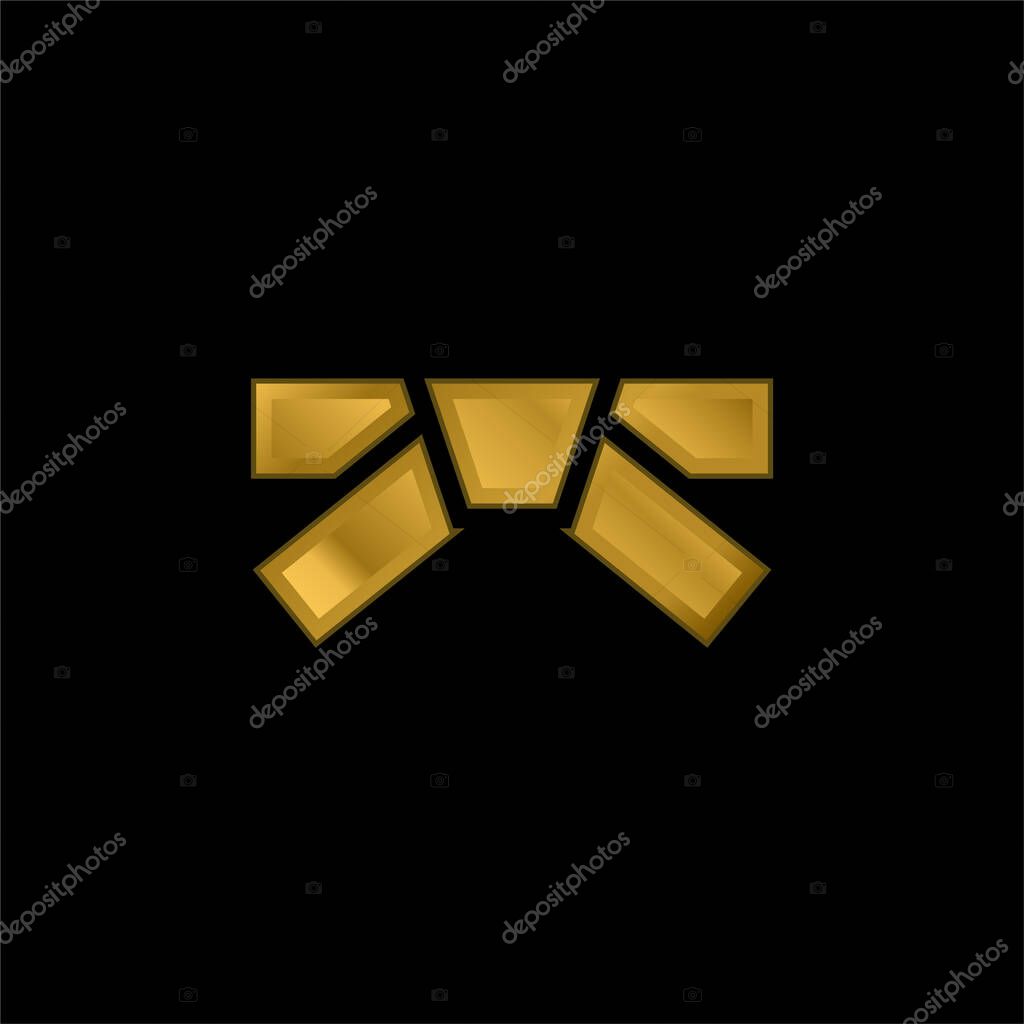 Belt gold plated metalic icon or logo vector
