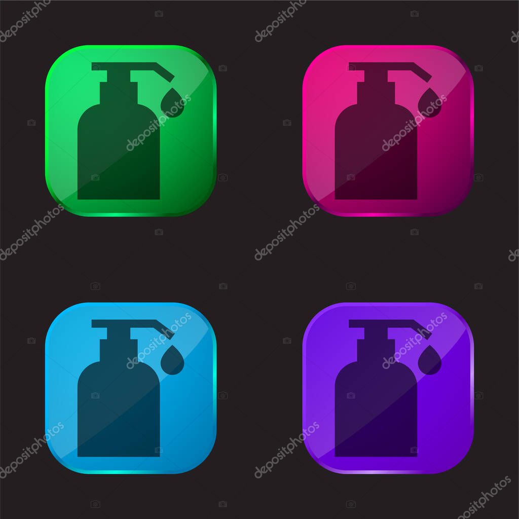 Body Oil four color glass button icon