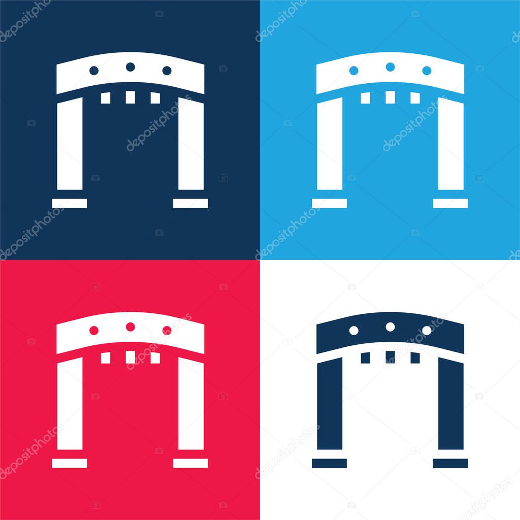 Arc blue and red four color minimal icon set