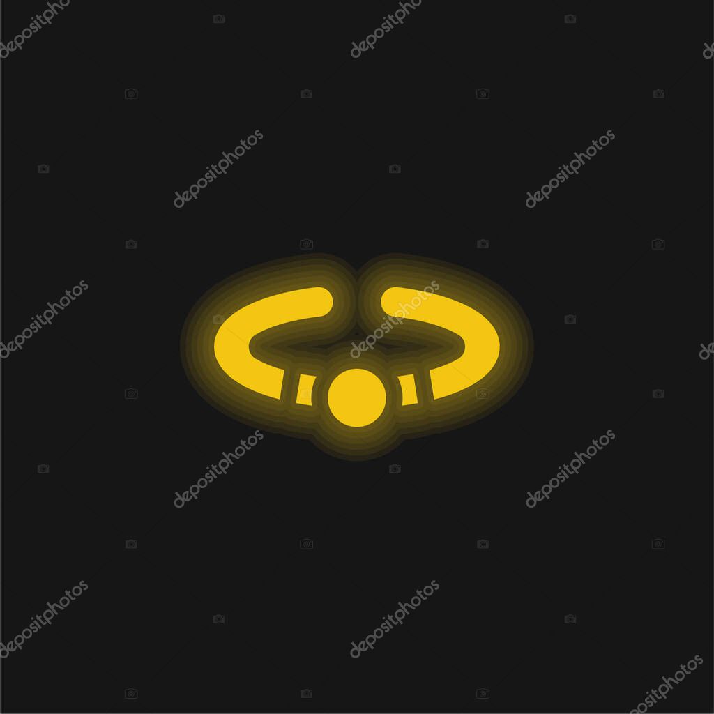 Bracelet yellow glowing neon icon