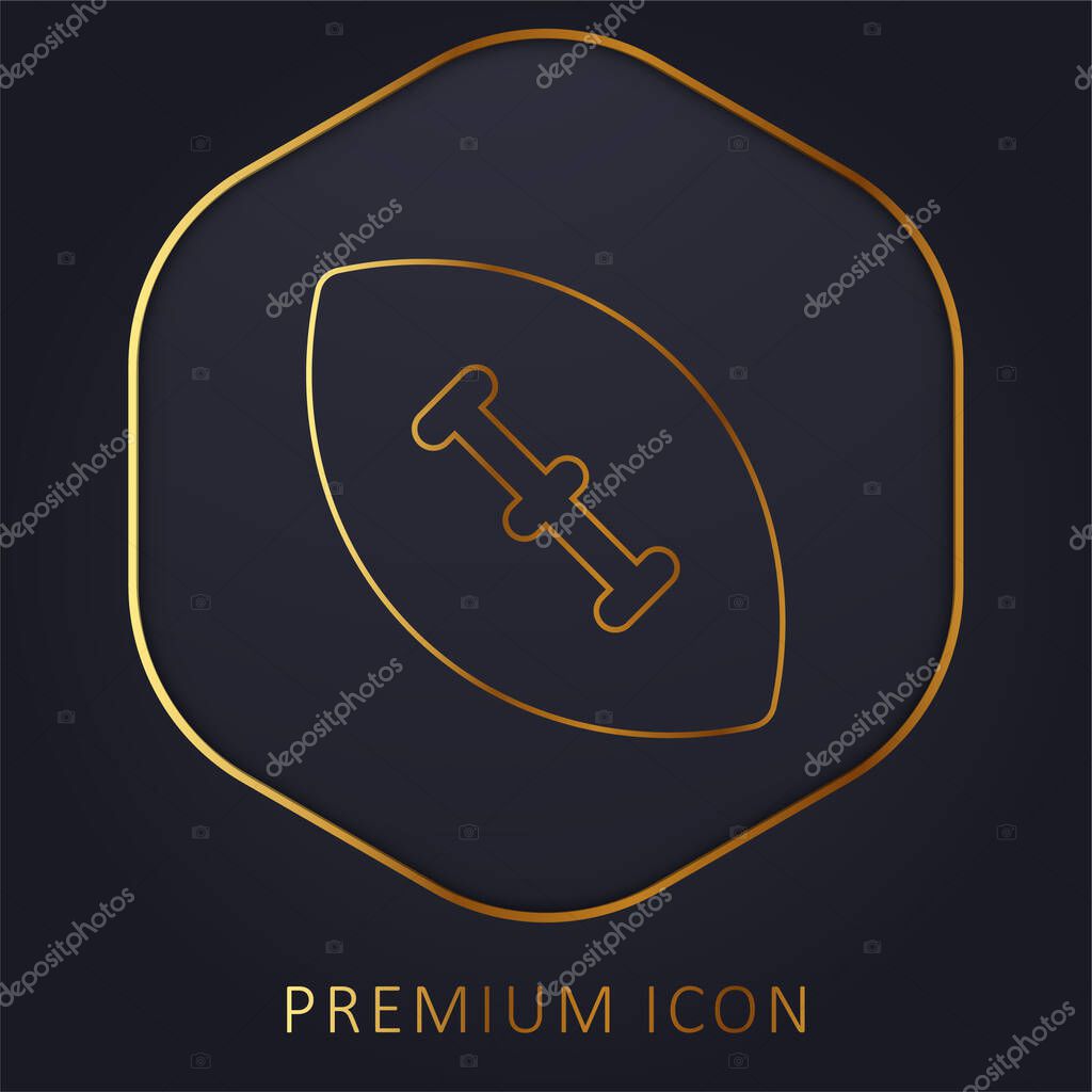 American Football Ball golden line premium logo or icon