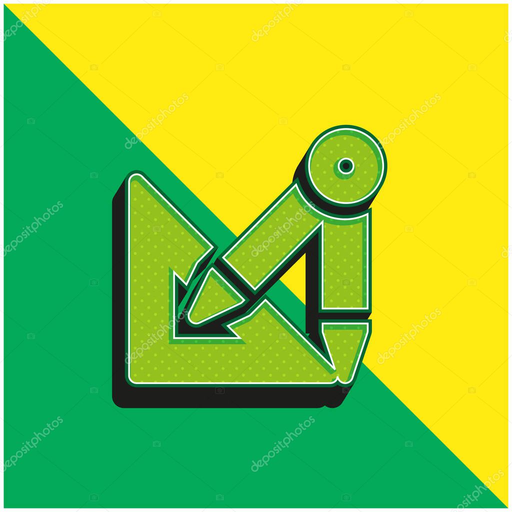 Architecture Green and yellow modern 3d vector icon logo