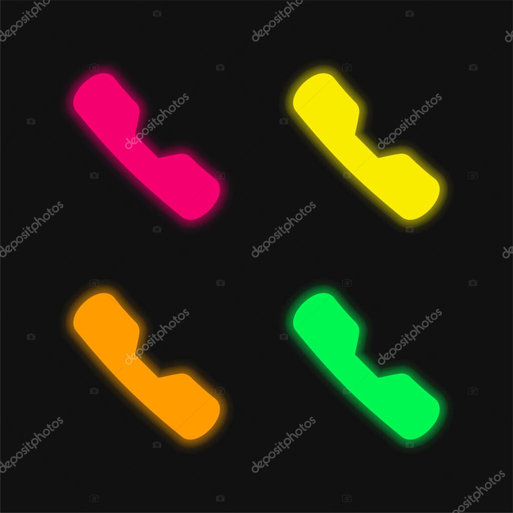 Active Call four color glowing neon vector icon