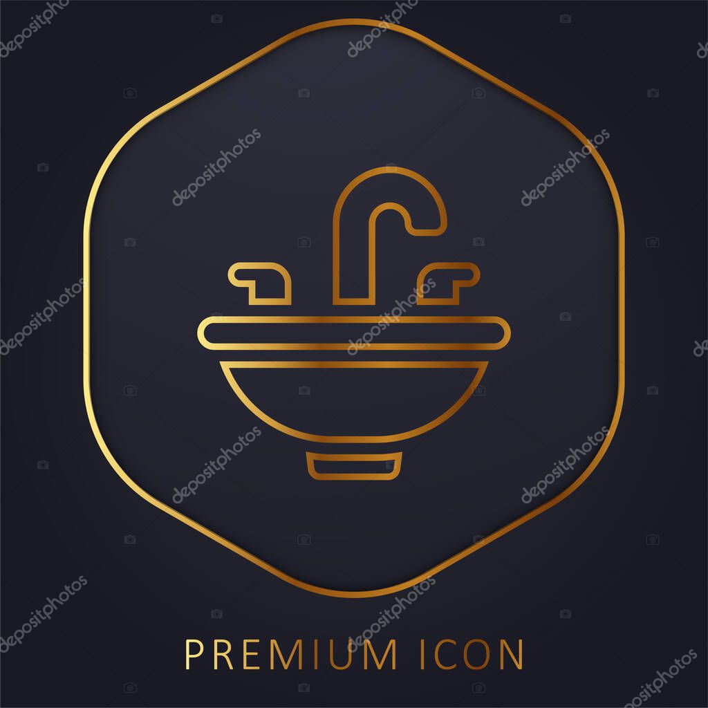 Basin golden line premium logo or icon
