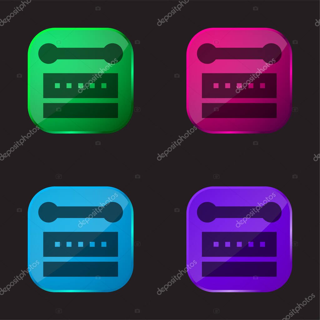 Bodhr n four color glass button icon