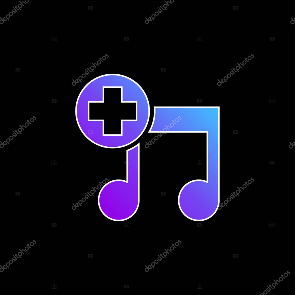 Add A Song Interface Symbol blue gradient vector icon
