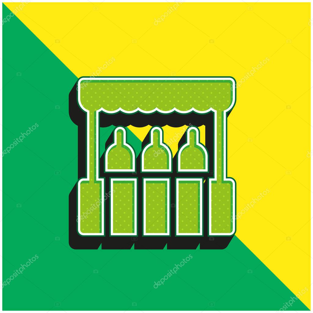 Booth Green and yellow modern 3d vector icon logo