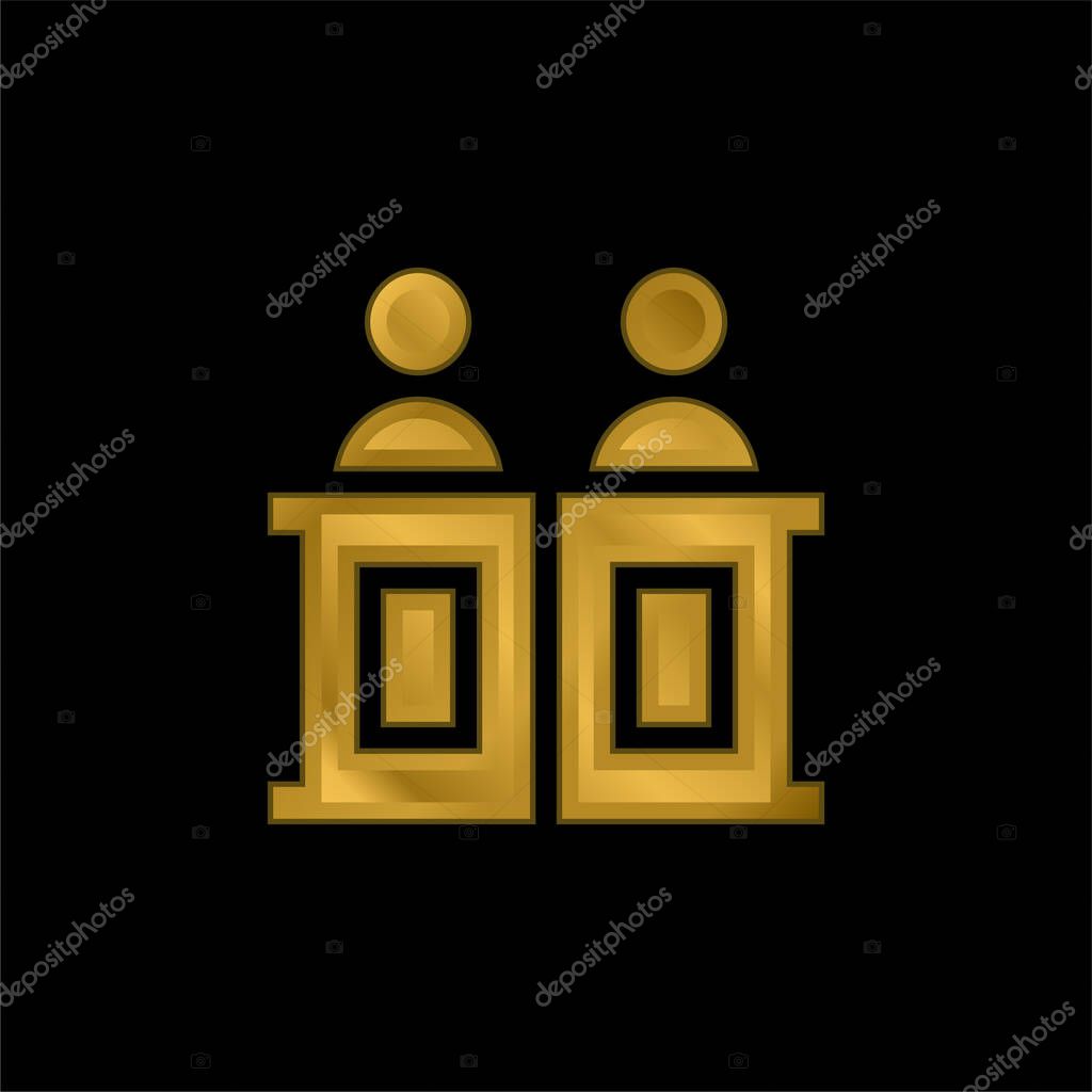 Advocate gold plated metalic icon or logo vector