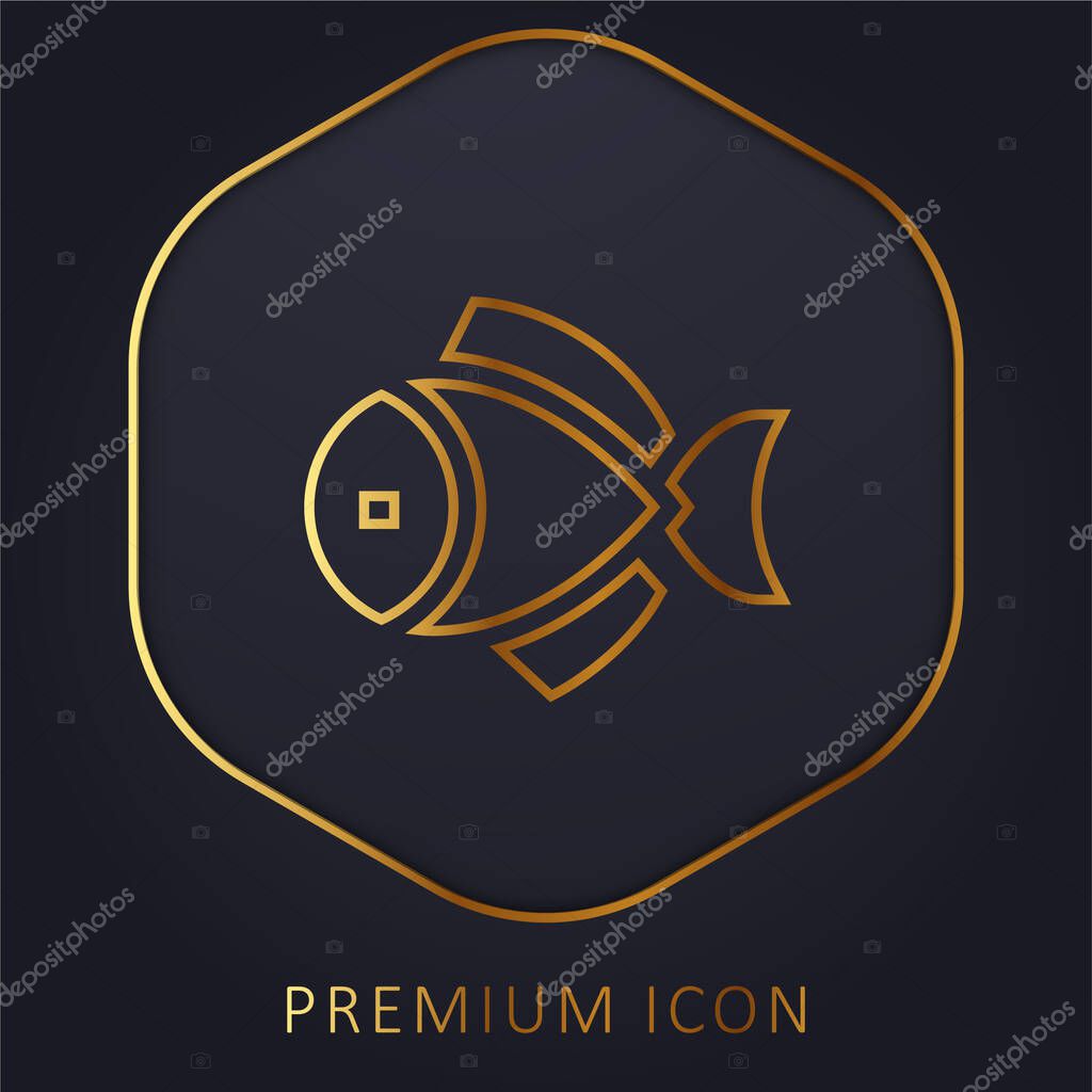 Big Fish golden line premium logo or icon
