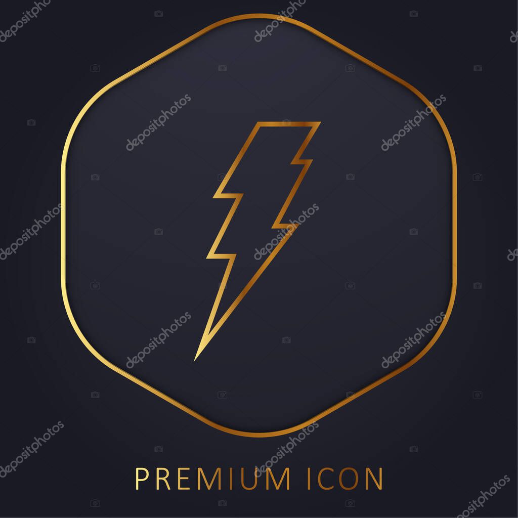 Bolt golden line premium logo or icon