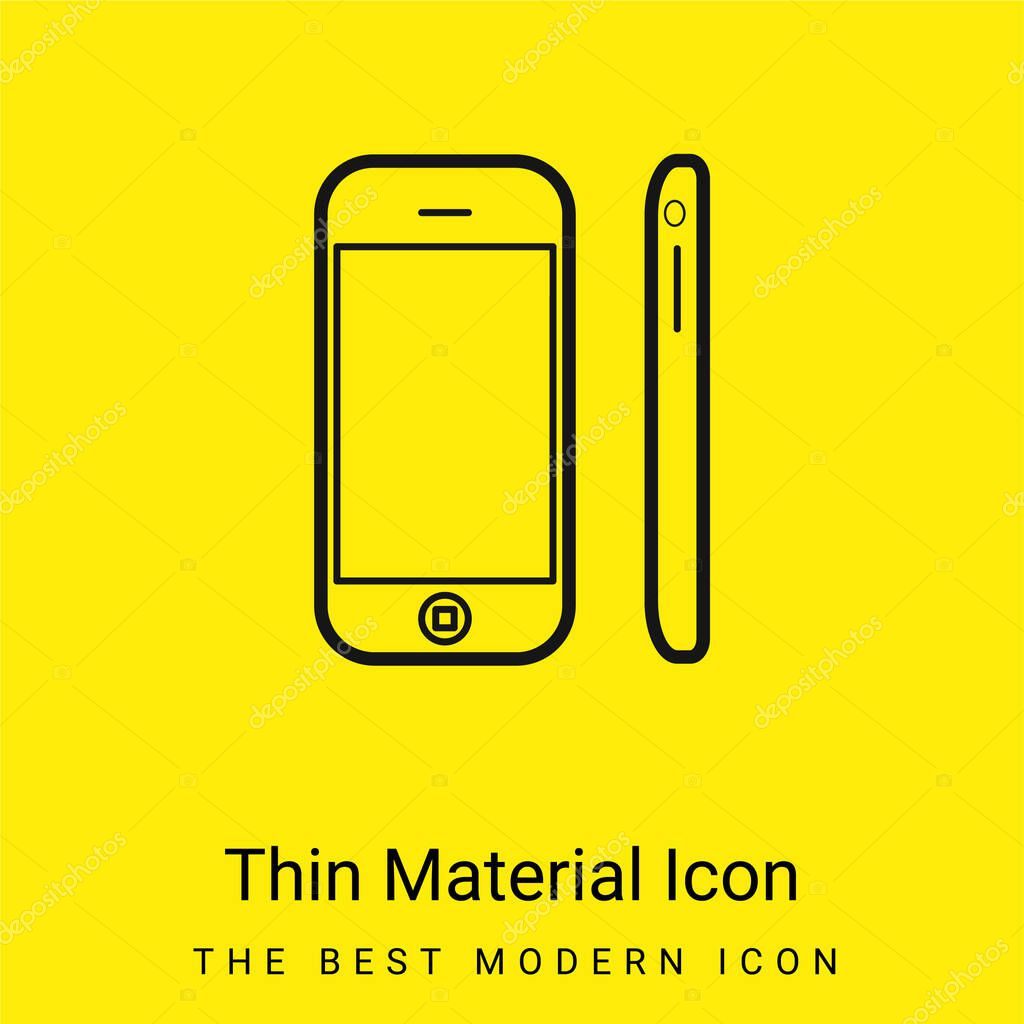 Apple Iphone Mobile Tool Views From Front And Side minimal bright yellow material icon