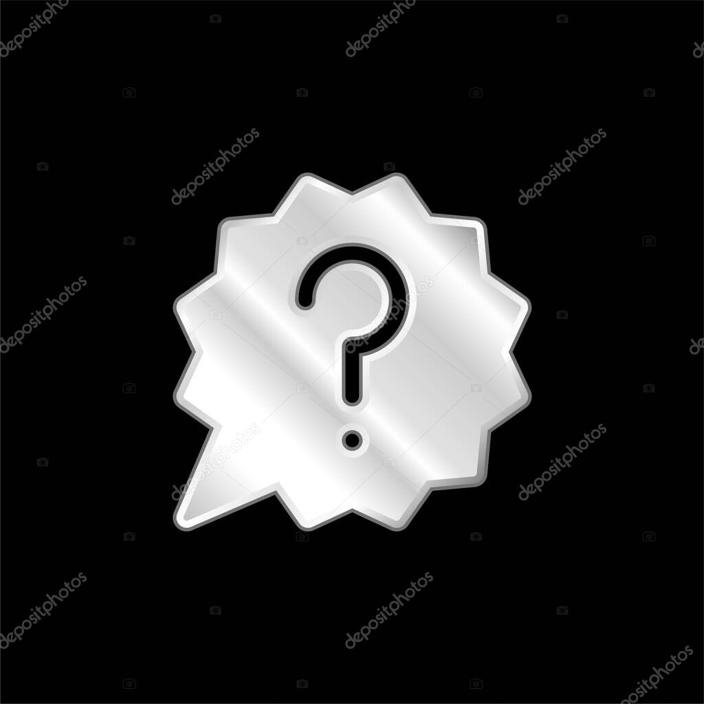 Ask silver plated metallic icon