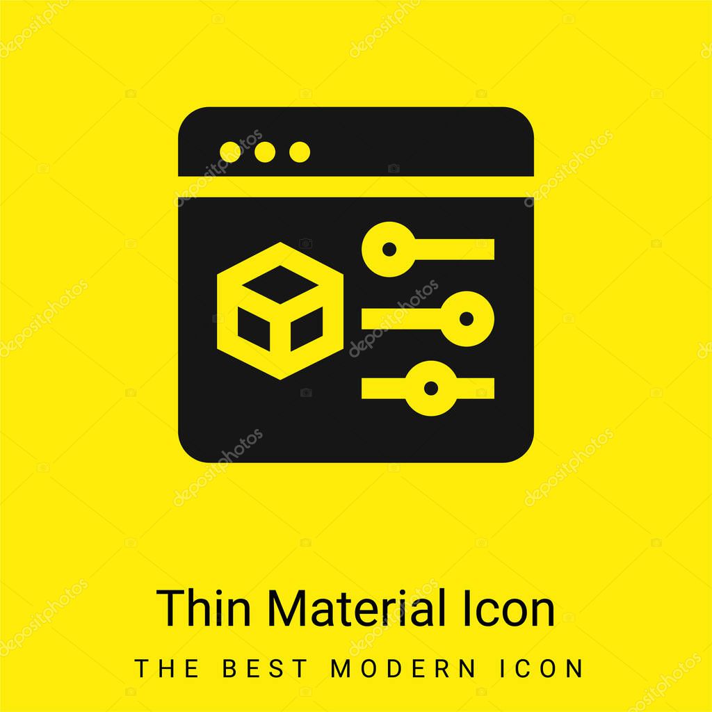 3d Print minimal bright yellow material icon