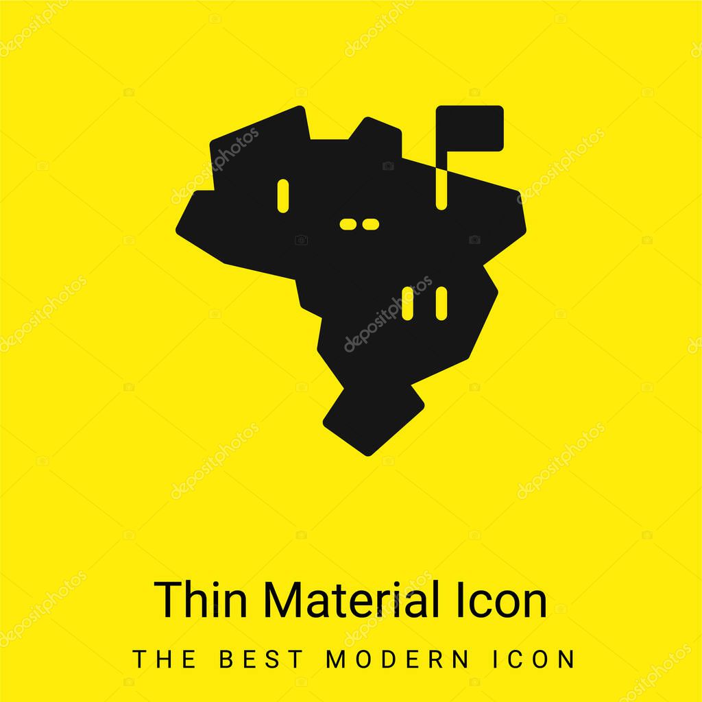 Brazil minimal bright yellow material icon