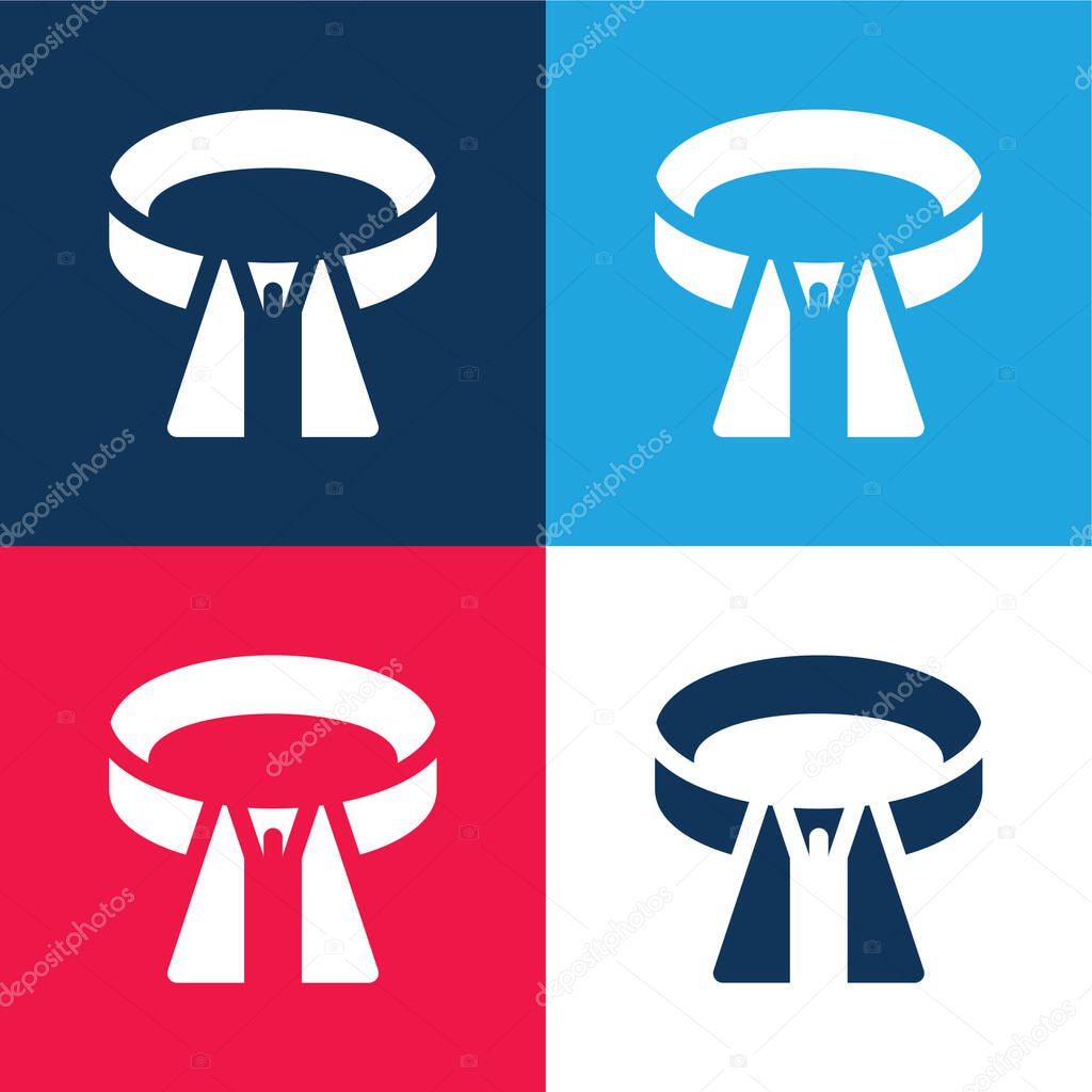 Belt blue and red four color minimal icon set