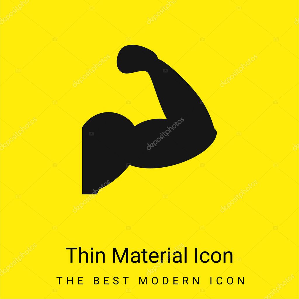Arm Muscles Silhouette minimal bright yellow material icon