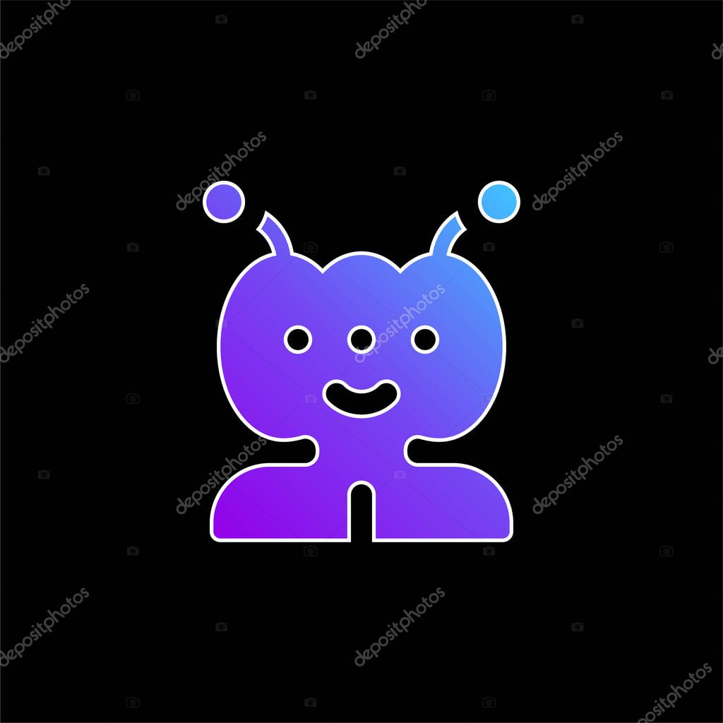 Alien blue gradient vector icon