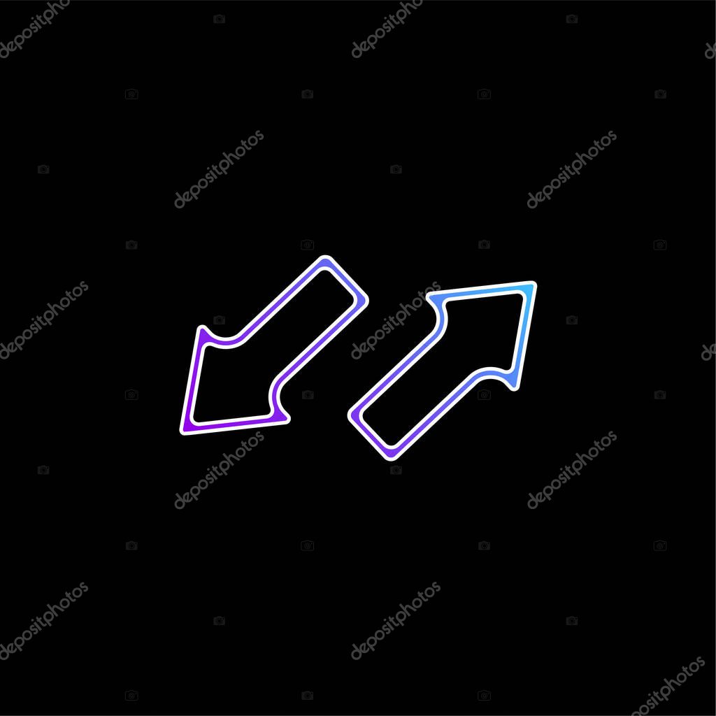 Arrows Couple Pointing Opposite Directions blue gradient vector icon
