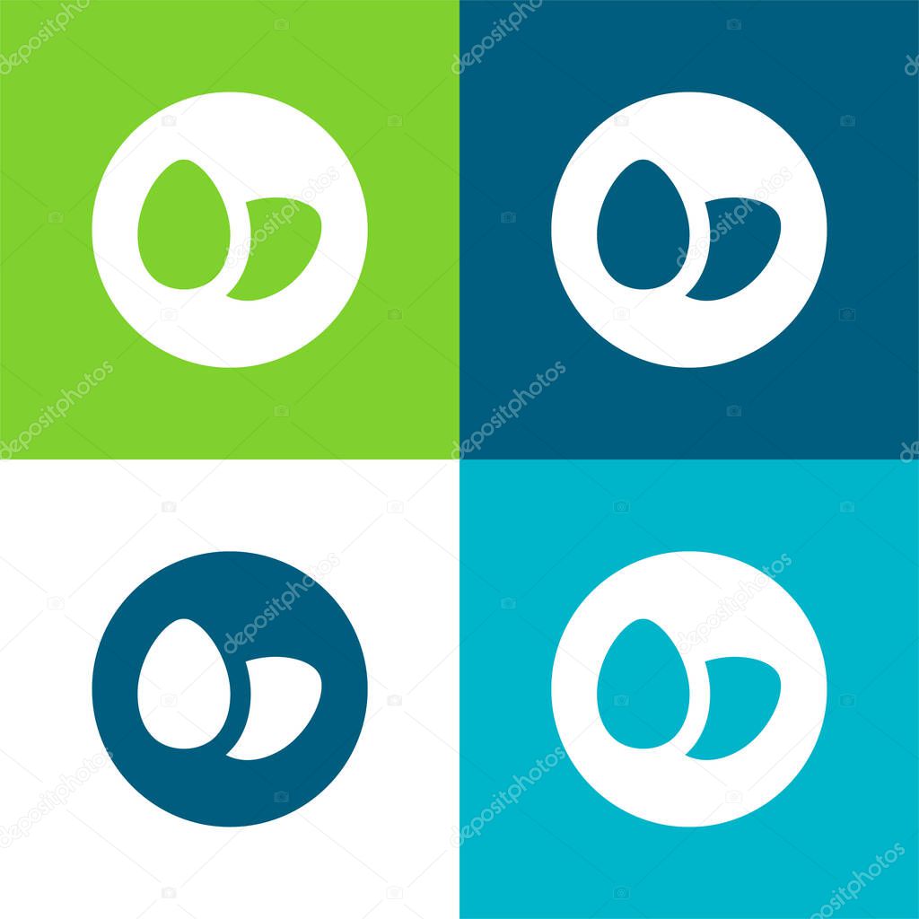 Allergens Eggs Flat four color minimal icon set