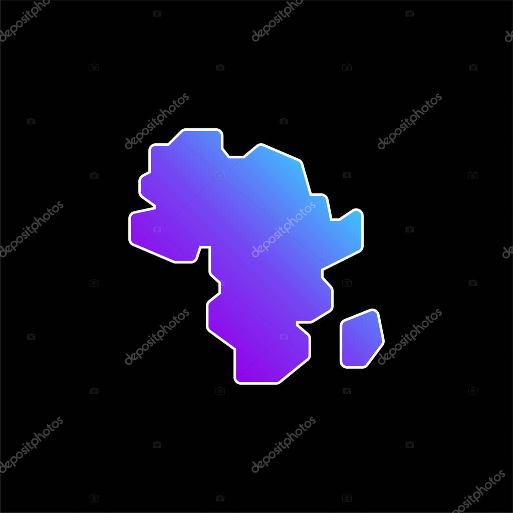 Africa blue gradient vector icon