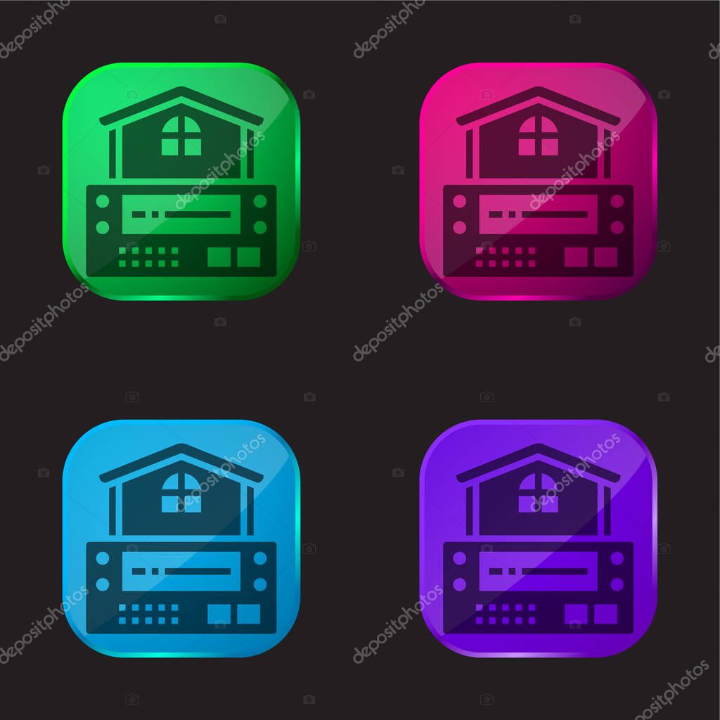 Alarm System four color glass button icon