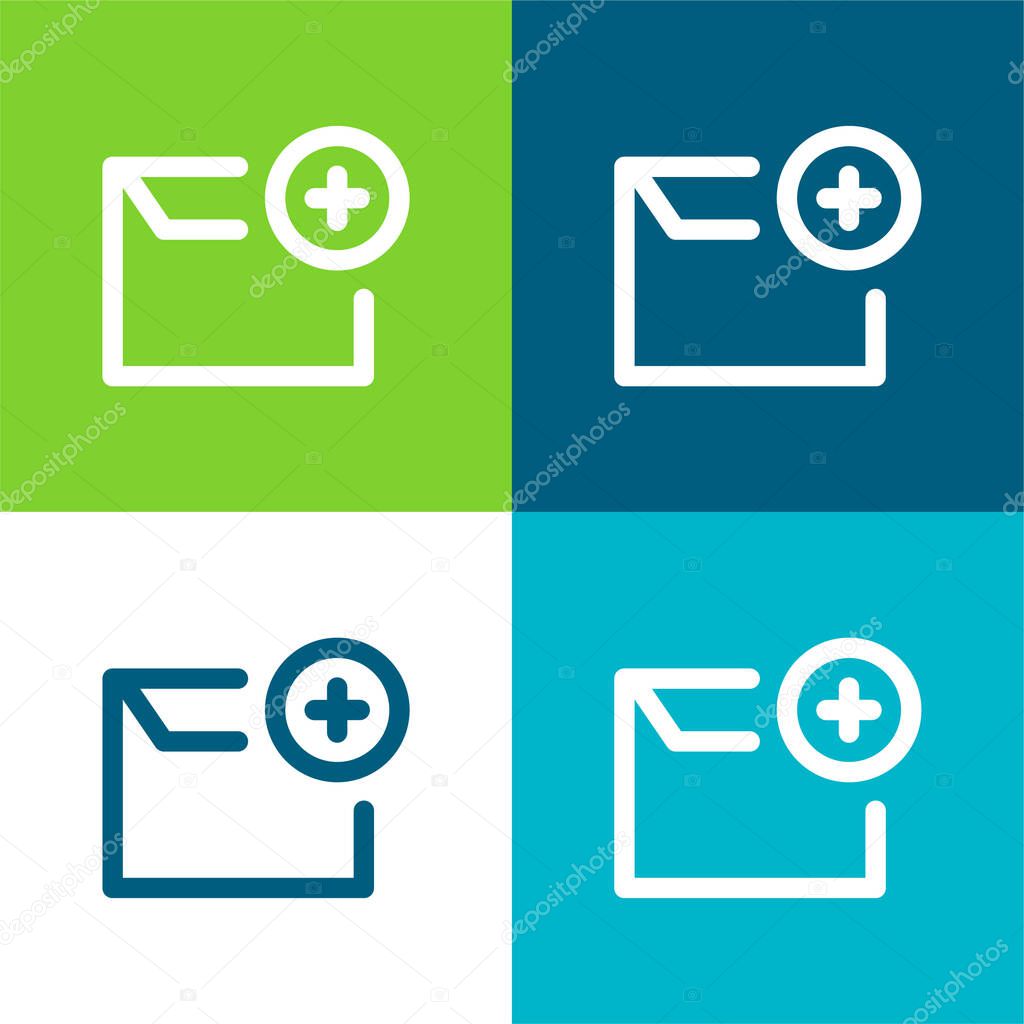 Add Email Flat four color minimal icon set