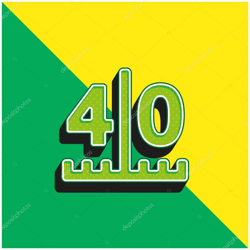 American Football Scores Numbers Green and yellow modern 3d vector icon logo