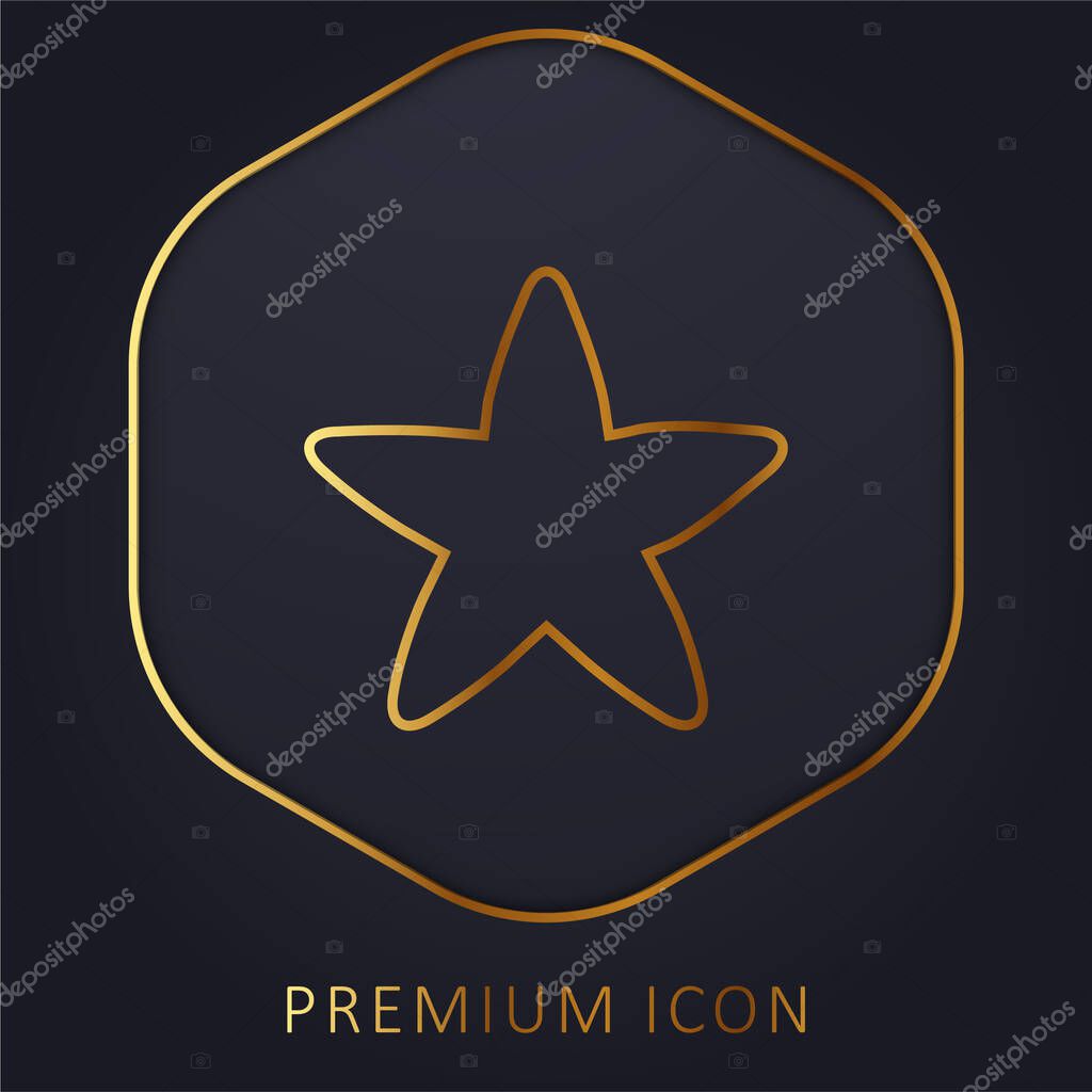 Black Rounded Star golden line premium logo or icon