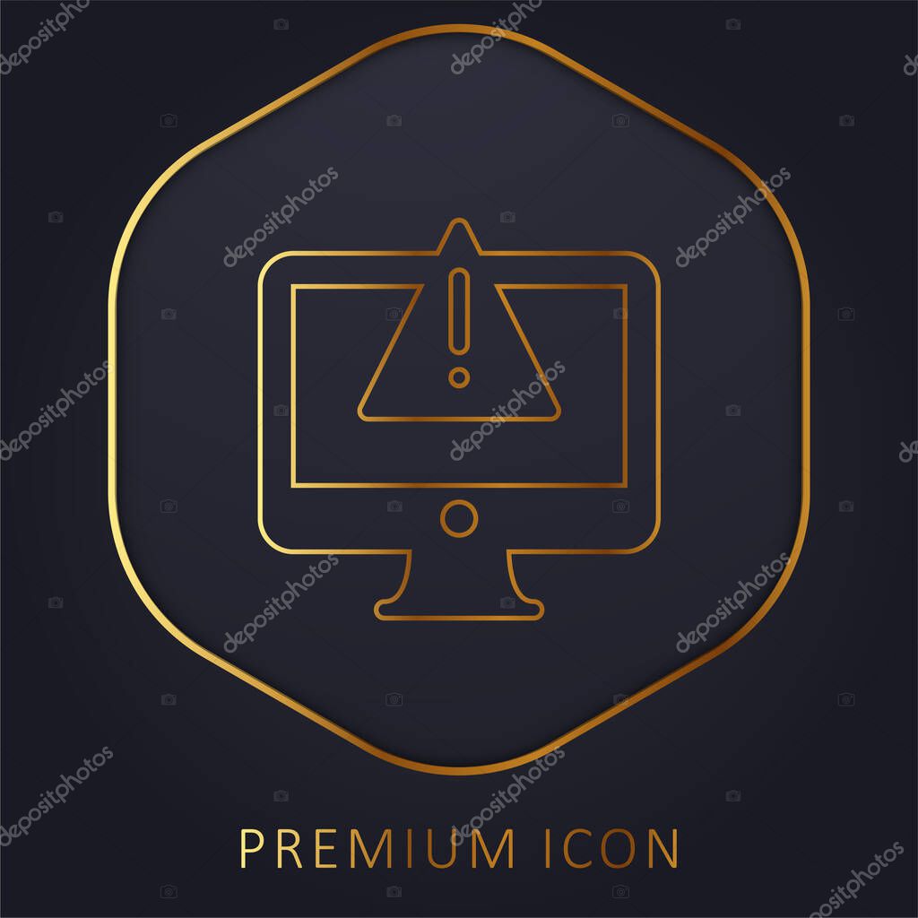 Alert golden line premium logo or icon