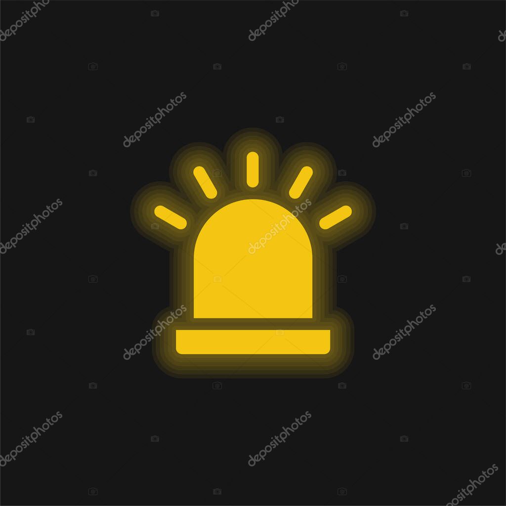 Alert yellow glowing neon icon