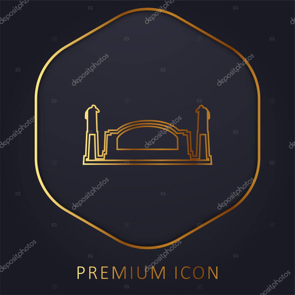Bell Telephone Memorial, USA golden line premium logo or icon