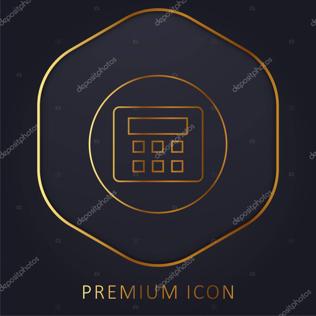 Alarm System With Password golden line premium logo or icon